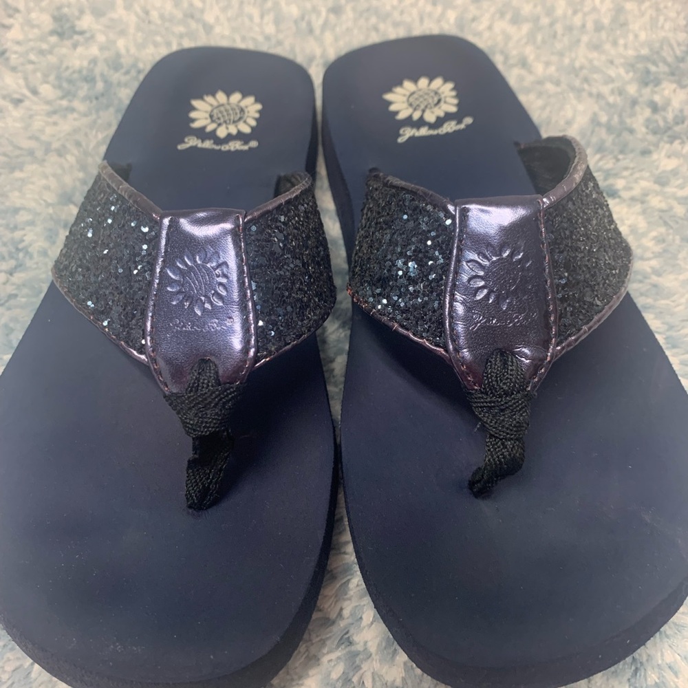 Yellow Box Glittery Navy Blue Women's Sandals